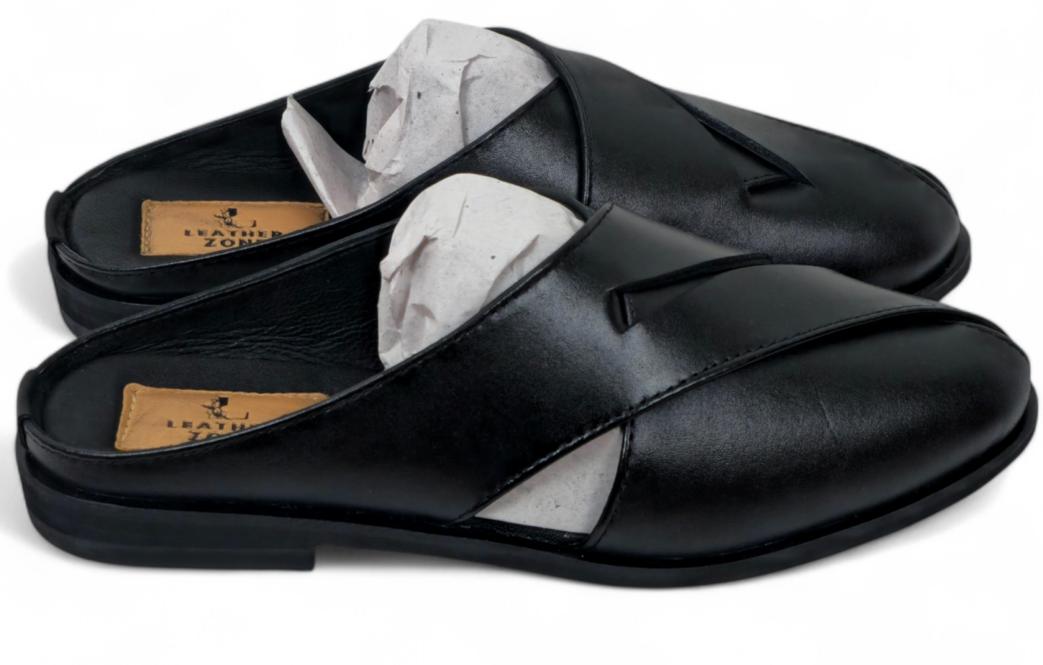 100% Hand Crafted Cow leather Men`s Half-Kabuli  Shoes