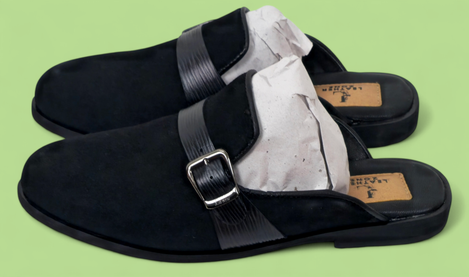 100% Hand Crafted Cow leather Men`s Half Shoes