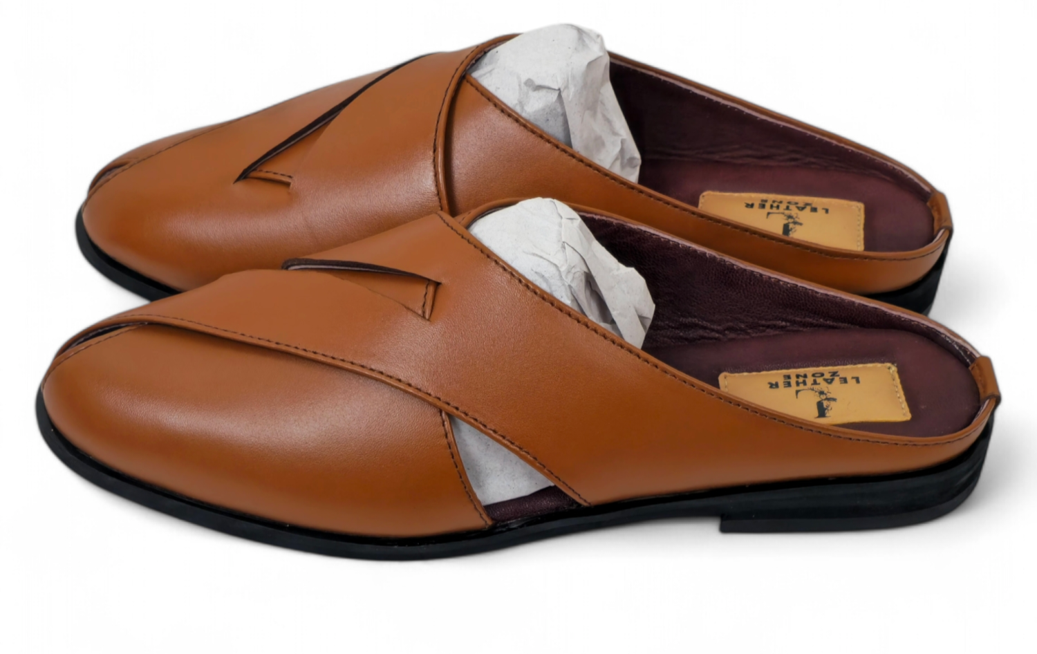 100% Hand Crafted Cow leather Men`s Half-Kabuli  Shoes