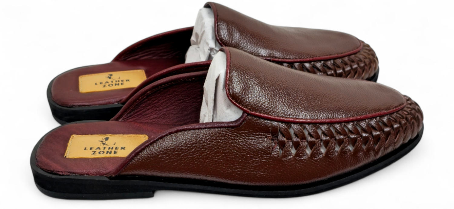 100% Hand Crafted Cow leather Men`s Half Shoes